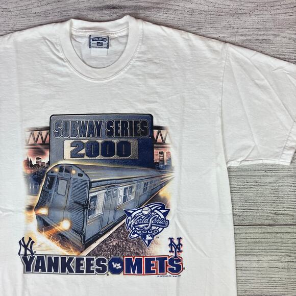 Vintage 2000 NY Yankees vs NY Mets Subway Series Baseball T-shirt - Picture 1 of 8